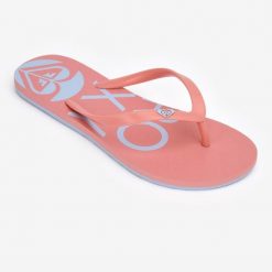 Japonki damskie Roxy To The Sea. Niebieskie klapki damskie Roxy, bez wzorów, z kauczuku, sportowe, bez obcasa. W wyprzedaży za 49.99 zł.