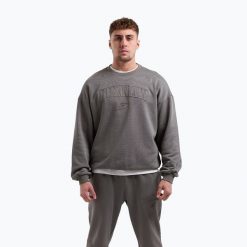 Bluza męska BOXRAW East Street Sweatshirt. Szare bluzy sportowe męskie BOXRAW, l, bez wzorów, z bawełny, bez kaptura, na fitness i siłownię. Za 279.99 zł.