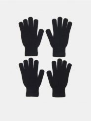 Rękawiczki 2 pack - czarny. Czarne rękawiczki męskie Sinsay, bez wzorów. Za 7.99 zł.
