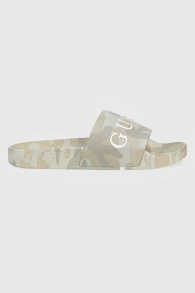 GUESS Beżowe klapki męskie w moro, Rozmiar 42. Brązowe klapki męskie Guess. W wyprzedaży za 169.99 zł.