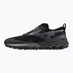 Buty do biegania damskie Mizuno Wave Ibuki 5 GTX. Czarne obuwie sportowe damskie Mizuno, bez wzorów, do biegania, mizuno wave. Za 449.99 zł.