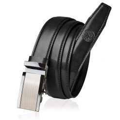 Skórzany pasek BETLEWSKI AUTO-LIC30 CZ 110_K1 czarny. Czarne paski damskie bez wzorów, z materiału. Za 109.00 zł.