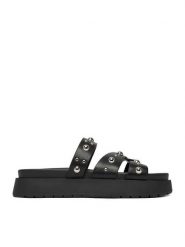 DeeZee Klapki CEO-HY69916-12 Czarny. Czarne klapki damskie DeeZee, bez wzorów, ze skóry, bez obcasa. Za 139.99 zł.