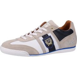 Skórzane sneakersy w kolorze biało-czarnym. Białe trampki męskie Buty na każdą okazję, bez wzorów. W wyprzedaży za 263.95 zł.