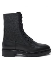 Calvin Klein Trzewiki HW0HW02194 Czarny. Czarne botki damskie Calvin Klein, ze skóry, bez obcasa, na płaskiej podeszwie, bez zapięcia. Za 843.66 zł.