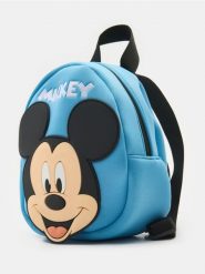 Mały plecak z aplikacją 3D Mickey Mouse - błękitny. Niebieskie torby i plecaki dziecięce Sinsay. Za 39.99 zł.