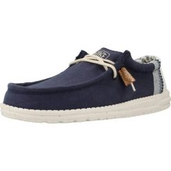 Buty HEY DUDE WALLY LINEN NATURAL Niebieski. Niebieskie trekkingi męskie Hey dude, trekkingowe. Za 194.99 zł.