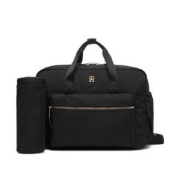 Torba do wózka Tommy Hilfiger. Czarne plecaki damskie Tommy Hilfiger, bez wzorów, sportowe. Za 699.99 zł.