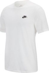 Nike T-shirt sportswear Club biały r. S. Białe t-shirty męskie Nike, m, bez wzorów, bez kołnierzyka. Za 85.69 zł.