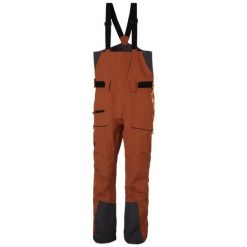 Spodnie narciarskie z szelkami Helly Hansen Sogn Shell. Brązowe spodnie snowboardowe męskie Helly Hansen, m, bez wzorów, z materiału, narciarskie. Za 1,195.50 zł.