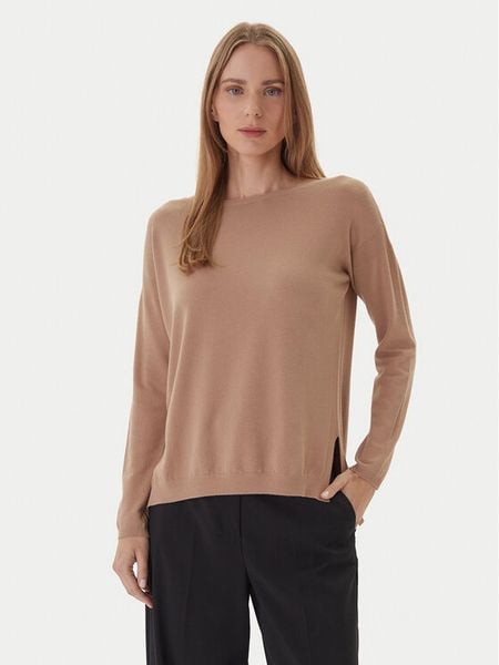 Kontatto Sweter 3M0800C Beżowy Regular Fit. Brązowe swetry damskie Kontatto, m, bez wzorów, z syntetyku, bez kołnierzyka, bez ramiączek, bez kaptura. Za 259.99 zł.