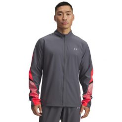 Kurtka z dresu Under Armour Velociti Storm. Czarne kurtki sportowe męskie Under Armour, l, bez wzorów, z dresówki, do biegania. Za 261.00 zł.