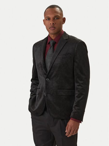 Guess Marynarka M6RN48 K45M2 Czarny Classic Fit. Czarne marynarki męskie Guess, z aplikacjami. Za 954.99 zł.