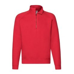 Bluza Męska Premium Z Zamkiem Błyskawicznym. Czerwone bluzy męskie Fruit of the Loom, m, bez wzorów, bez kaptura. Za 113.99 zł.