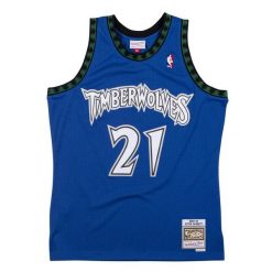 Koszulka Nba Minnesota Timberwolves Kevin Garnett. Niebieskie koszulki sportowe męskie Mitchell & Ness, bez wzorów, bez kołnierzyka, bez ramiączek, do koszykówki. Za 517.00 zł.