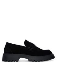 Guess Loafersy FMTZIA SUE14 Czarny. Czarne mokasyny męskie Guess, ze skóry. Za 674.99 zł.