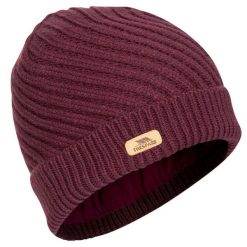 Damska Czapka Z Dzianiny Twisted Knitted Beanie. Fioletowe czapki i kapelusze damskie Trespass, z aplikacjami, z dzianiny. Za 57.99 zł.