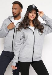 Jasnoszara Bluza z Polarem i Kapturem Sadinet. Szare bluzy męskie Born2be, m, bez wzorów, z dzianiny. Za 84.99 zł.