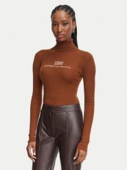 Elisabetta Franchi Golf MK-18B-66E2-V320pr Brązowy Slim Fit. Brązowe swetry damskie Elisabetta Franchi, bez wzorów, z wełny, bez kołnierzyka, bez ramiączek, bez kaptura. Za 1,369.00 zł.