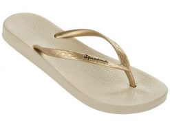 Japonki plażowe damskie Ipanema Anatomic Tan FEM. Brązowe klapki damskie Ipanema, bez wzorów, z gumy, bez obcasa, na płaskiej podeszwie. Za 128.00 zł.