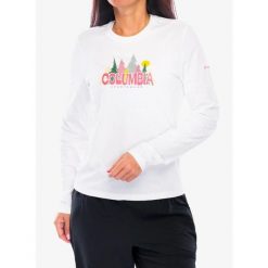 Bluza damska bez kaptura Columbia Ruby Springs Graphic. Białe bluzy sportowe damskie Columbia, bez wzorów, bez kaptura, trekkingowe. Za 121.99 zł.