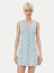 Levi's® Sukienka jeansowa Vianna Vest 001WL-0000 Błękitny Regular Fit. Niebieskie sukienki damskie s, bez wzorów, z bawełny, bez kołnierzyka, bez ramiączek. Za 219.99 zł.