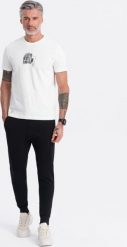 Ombre Męskie spodnie dresowe typu jogger - czarne V5 OM-PABS-0173 XL. Czarne spodnie sportowe męskie Ombre, m, bez wzorów, z dresówki. Za 89.99 zł.