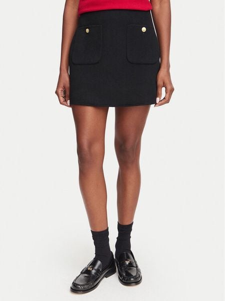 Tommy Hilfiger Spódnica mini WW0WW52234 Czarny Regular Fit. Czarne spódnice damskie Tommy Hilfiger, bez wzorów, mini. Za 529.99 zł.