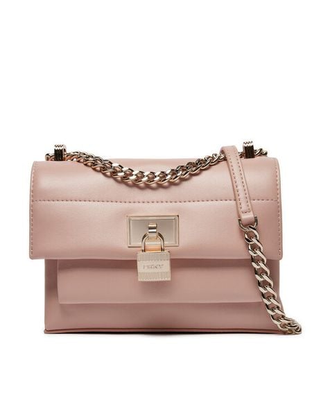 DKNY Torebka Evie Sm Flap Cbody R41ERC64 Różowy. Czerwone listonoszki damskie DKNY, bez wzorów, ze skóry, bez dodatków. Za 909.99 zł.