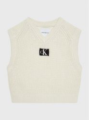 Calvin Klein Jeans Sweter Monogram IG0IG01531 Écru Regular Fit. Swetry dla dziewczynek Calvin Klein Jeans, bez wzorów, z bawełny, bez kołnierzyka, bez ramiączek, bez kaptura. Za 289.99 zł.