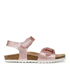 Sandały Geox. Czerwone sandały dziewczęce Geox, bez zapięcia. Za 239.99 zł.