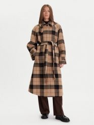 Tommy Hilfiger Płaszcz wełniany WW0WW46870 Beżowy Relaxed Fit. Brązowe płaszcze damskie Tommy Hilfiger, na zimę, m, bez wzorów, z wełny, bez kaptura. Za 2,589.00 zł.