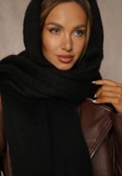 Czarny Szalik Ozdobiony Frędzlami Owedela. Czarne szaliki i chusty damskie Renee, bez wzorów, z jeansu, street. Za 39.99 zł.