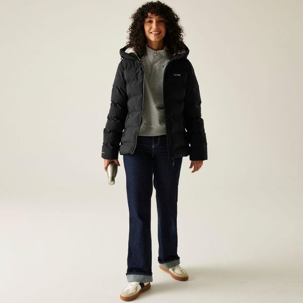 Kurtka damska zimowa ocieplana Altoro. Czarne kurtki damskie Regatta, na zimę, l, bez wzorów, z puchu, bez kaptura. Za 449.99 zł.