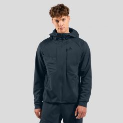 Kurtka Odlo ZEROWEIGHT WINDPROOF X WARM Jacket. Niebieskie kurtki sportowe męskie Odlo, na zimę, bez wzorów, narciarskie. Za 899.99 zł.
