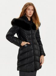 Guess Kurtka zimowa New Oxana W4BL61 WGLZ0 Czarny Regular Fit. Czarne kurtki damskie Guess, na zimę, xs, z aplikacjami, z syntetyku, bez kaptura. Za 809.99 zł.