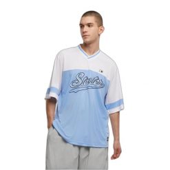 T-shirt z dekoltem w serek z dzianiny Starter. Niebieskie t-shirty męskie Starter, m, bez wzorów, z dzianiny, bez kołnierzyka. Za 182.50 zł.