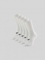 4F Skarpetki długie (5-pack) męskie - białe 39-42. Białe skarpety męskie 4f, bez wzorów, z bawełny. Za 69.99 zł.