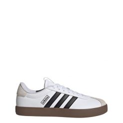 Buty VL Court 3.0. Białe obuwie sportowe damskie Adidas, bez wzorów, ze skóry, trekkingowe. Za 297.90 zł.