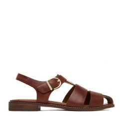 Sandały Beverly Hills Polo Club. Brązowe sandały damskie Beverly Hills Polo Club, bez wzorów, bez obcasa, na płaskiej podeszwie, bez zapięcia. Za 349.99 zł.