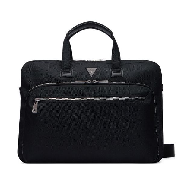 Torba na laptopa Guess. Czarne torby na laptopa męskie Guess, z aplikacjami. Za 634.99 zł.