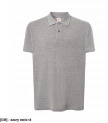 JHK - polo męskie z krótkim rękawem, zappięcie dwa guziki, 85% Bawełna, 15% Wiskoza 175 g szary melanż S. Szare koszulki polo męskie JHK, m, bez wzorów, z bawełny, bez ramiączek. Za 27.48 zł.
