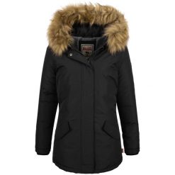 Damska kurtka zimowa Lonsdale Kimmeridge. Czarne kurtki damskie BENLEE, na zimę, bez wzorów, z kapturem. Za 480.35 zł.