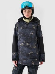 4F Kurtka snowboardowa membrana 8000 damska - czarna XXL. Czarne kurtki damskie 4f, m, bez wzorów, z dzianiny, długie, z kapturem, narciarskie. W wyprzedaży za 299.99 zł.