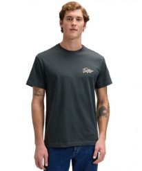 MESKA KOSZULKA LEE FLAG TEE WASHED BLACK 112376473. Czarne t-shirty męskie Lee, l, bez wzorów, bez kołnierzyka. Za 79.99 zł.