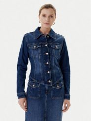 Guess Kurtka jeansowa W5YN49 D5QP4 Granatowy Regular Fit. Niebieskie kurtki damskie Guess, l, z aplikacjami, z bawełny, bez kaptura. Za 399.99 zł.