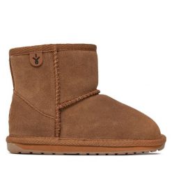 Śniegowce EMU Australia. Brązowe buty zimowe chłopięce Emu Australia, bez wzorów, bez zapięcia. Za 349.99 zł.