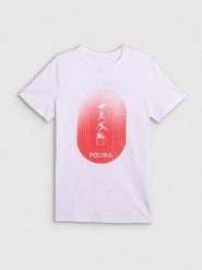 4F Koszulka kibica męska - biała XXL. Białe koszulki sportowe męskie 4f, m, bez wzorów, z bawełny, bez kołnierzyka, bez ramiączek. Za 79.99 zł.