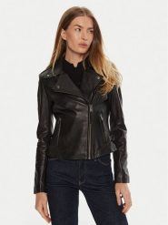 Serge Pariente Kurtka skórzana City Girl Czarny Regular Fit. Czarne kurtki damskie Serge Pariente, xl, bez wzorów, ze skóry, bez kaptura. Za 1,499.00 zł.