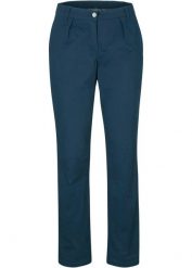 Spodnie chino ocieplane. Niebieskie spodnie materiałowe damskie bonprix, bez wzorów. Za 159.99 zł.